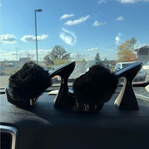 Circus by Sam Edelman Mary Jane Black Fur Womens heels